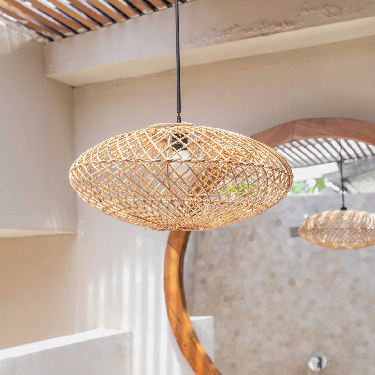 Rotan lampenkap-Boho hanglamp-(Ø 40 cm) arana