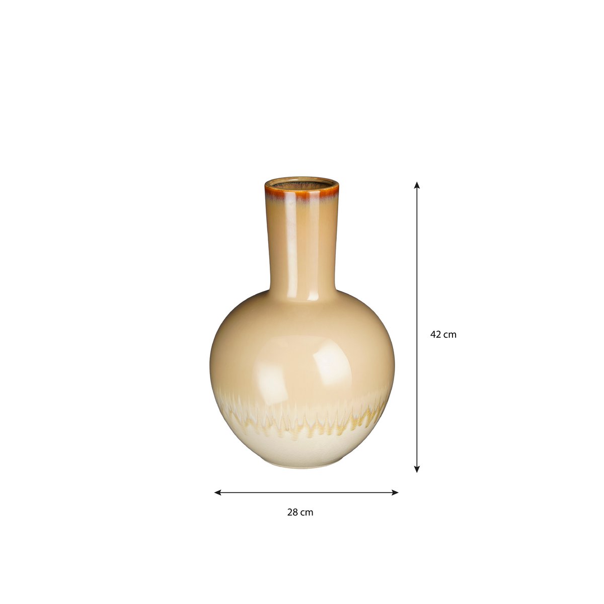 Holm Vaas - H42 x Ø28 cm - Keramiek - Crème