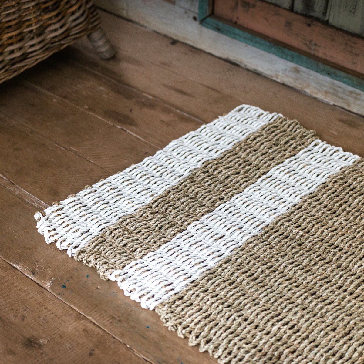 Zeegras tapijt 120x60 cm SEWU | Gestreept vloerkleed