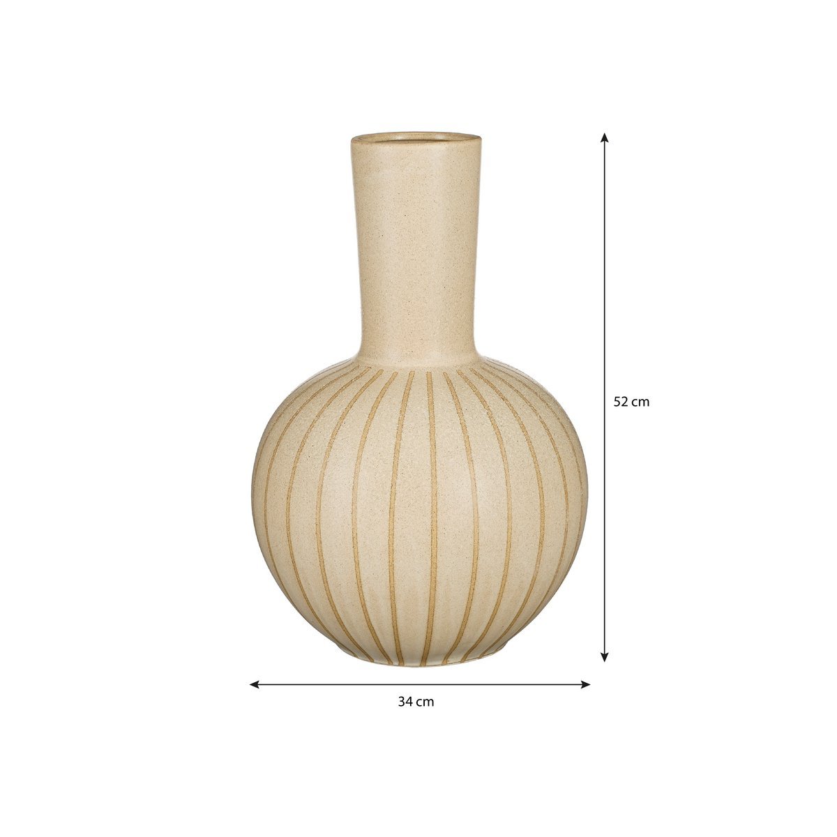 Holm Vaas - H52 x Ø34 cm - Keramiek - Crème