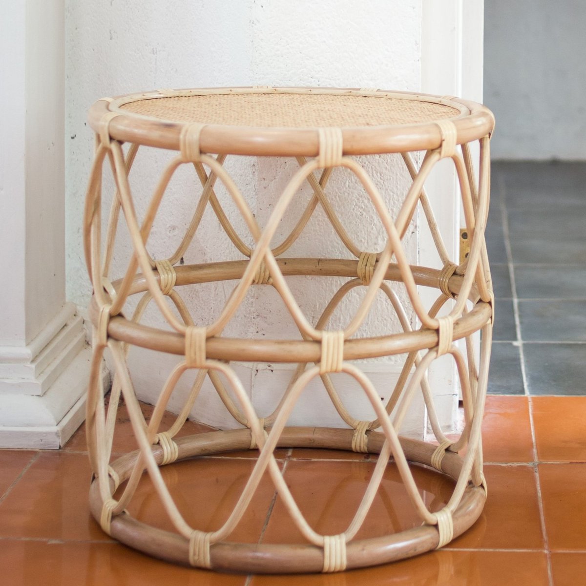 Ronde kleine boho salontafel