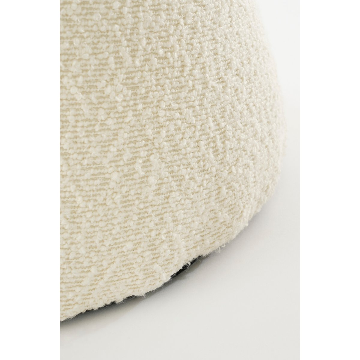 Poef met teddystof H46 x Ø49 cm - Off White