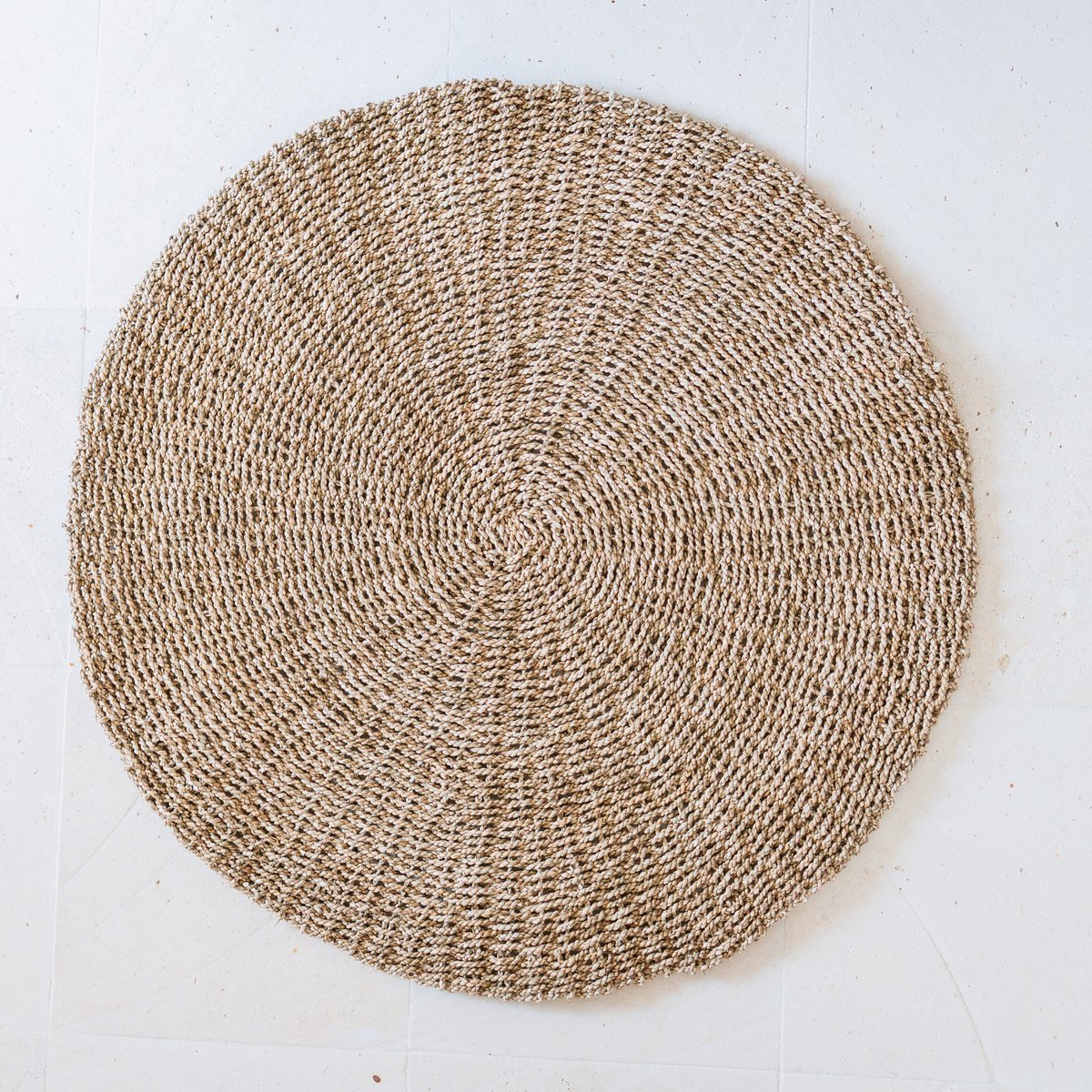 Zeegras vloerkleed rond 2 maten 100/120 cm – vloerkleed in bohostijl – LOKA