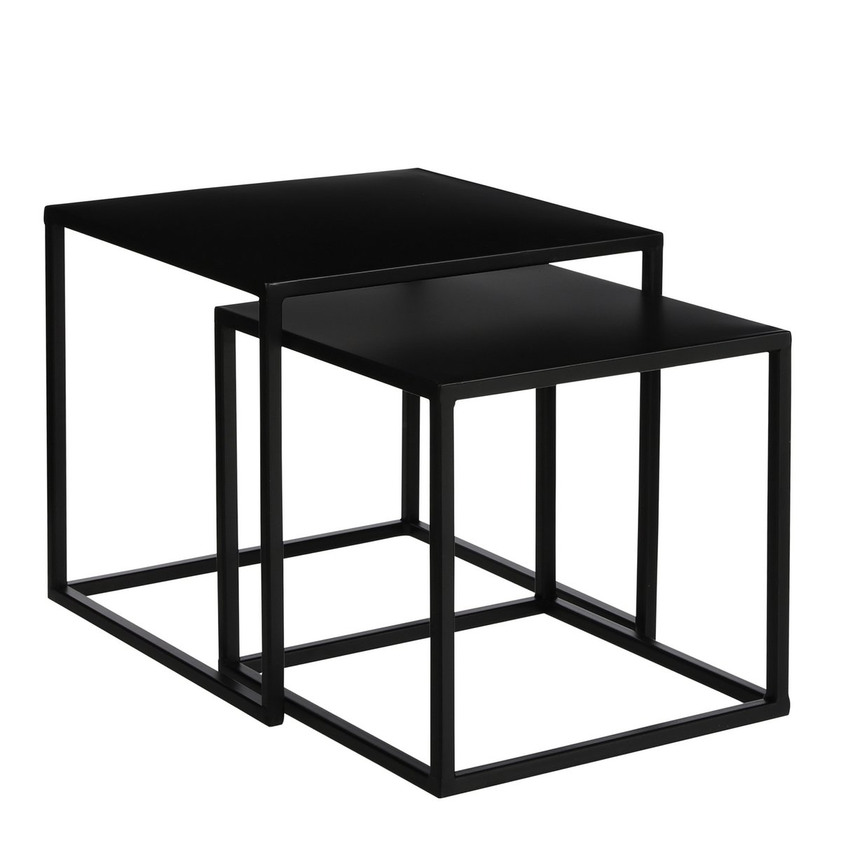 Goa Bijzettafel - Set van 2 - Metaal - Zwart
