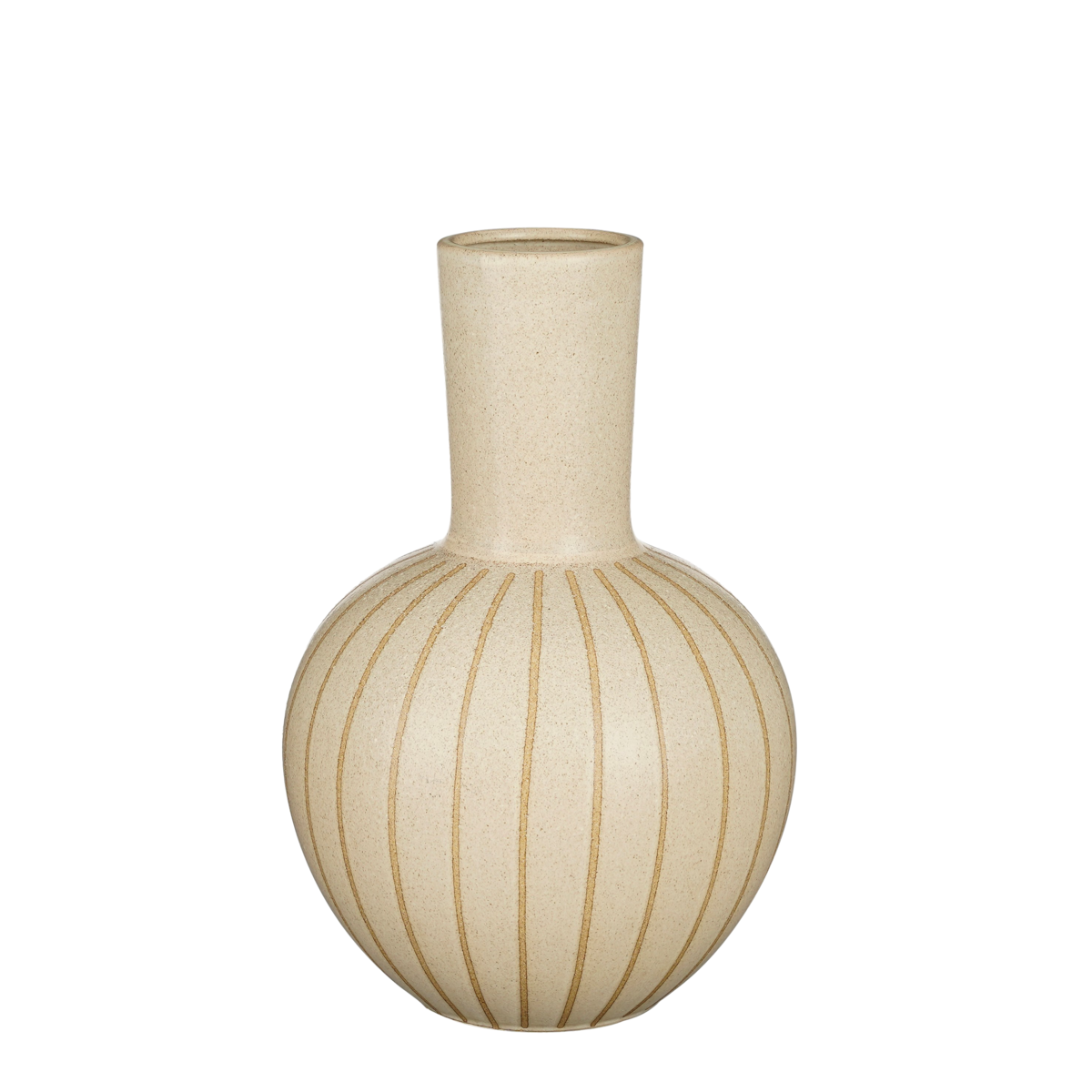 Holm Vaas - H42 x Ø28 cm - Keramiek - Crème streep