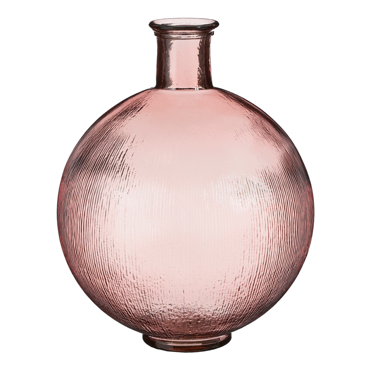 Firenza Fles Vaas - H42 x Ø34 cm - Gerecycled Glas - Lichtroze