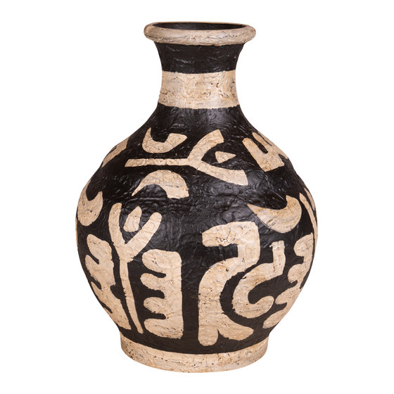 Vaas Natal terracotta zwart/wit
