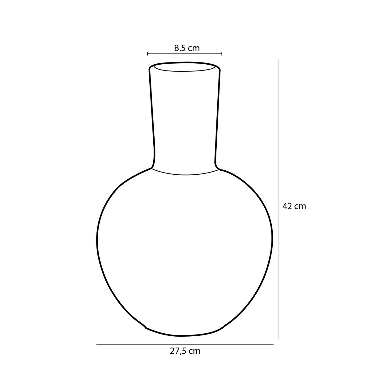 Holm Vaas - H42 x Ø28 cm - Keramiek - Crème streep