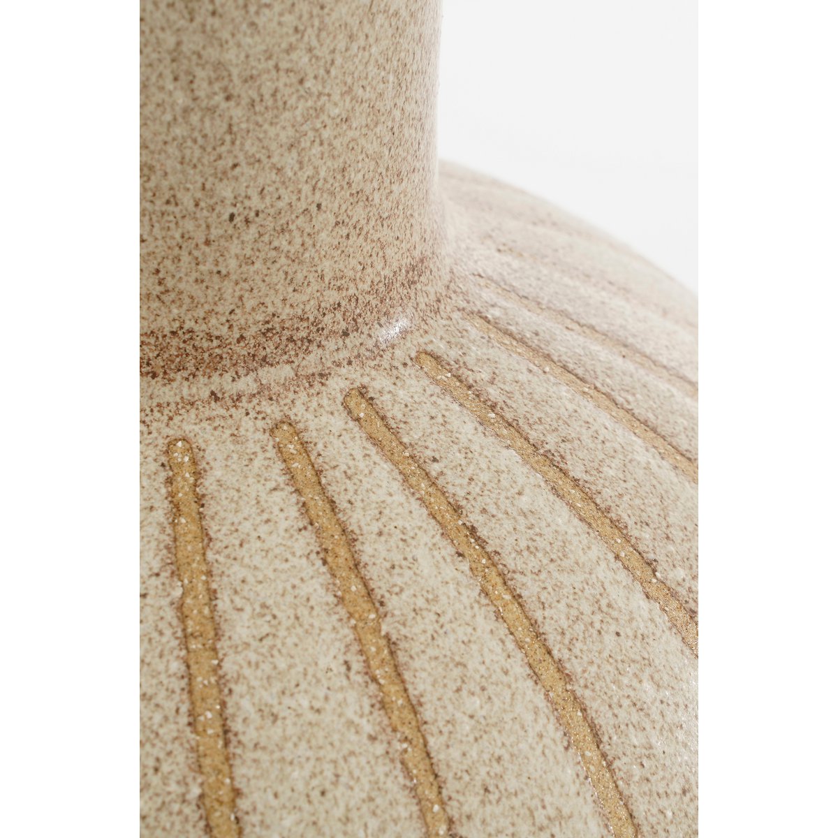 Holm Vaas - H42 x Ø28 cm - Keramiek - Crème streep