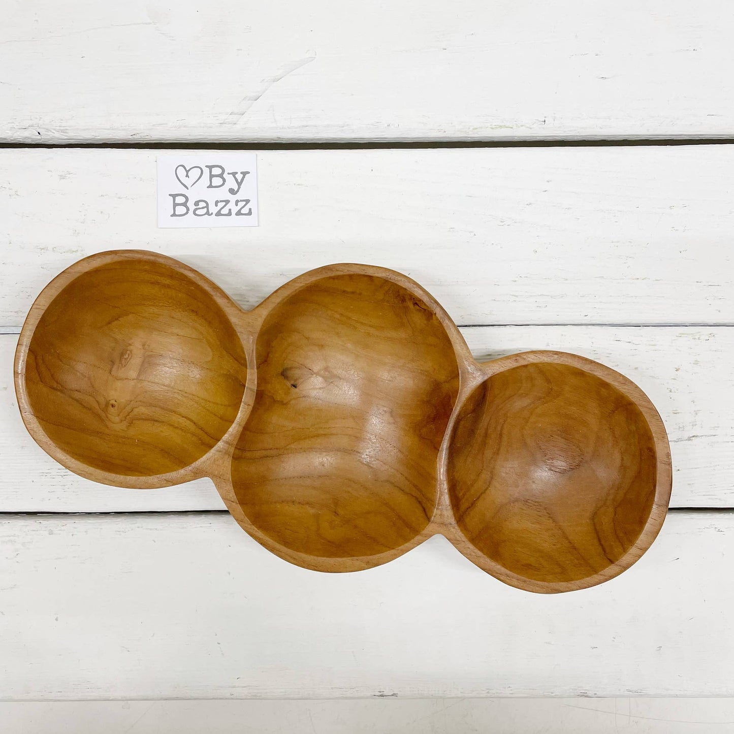 Schaal Hout Drie Vak Rond