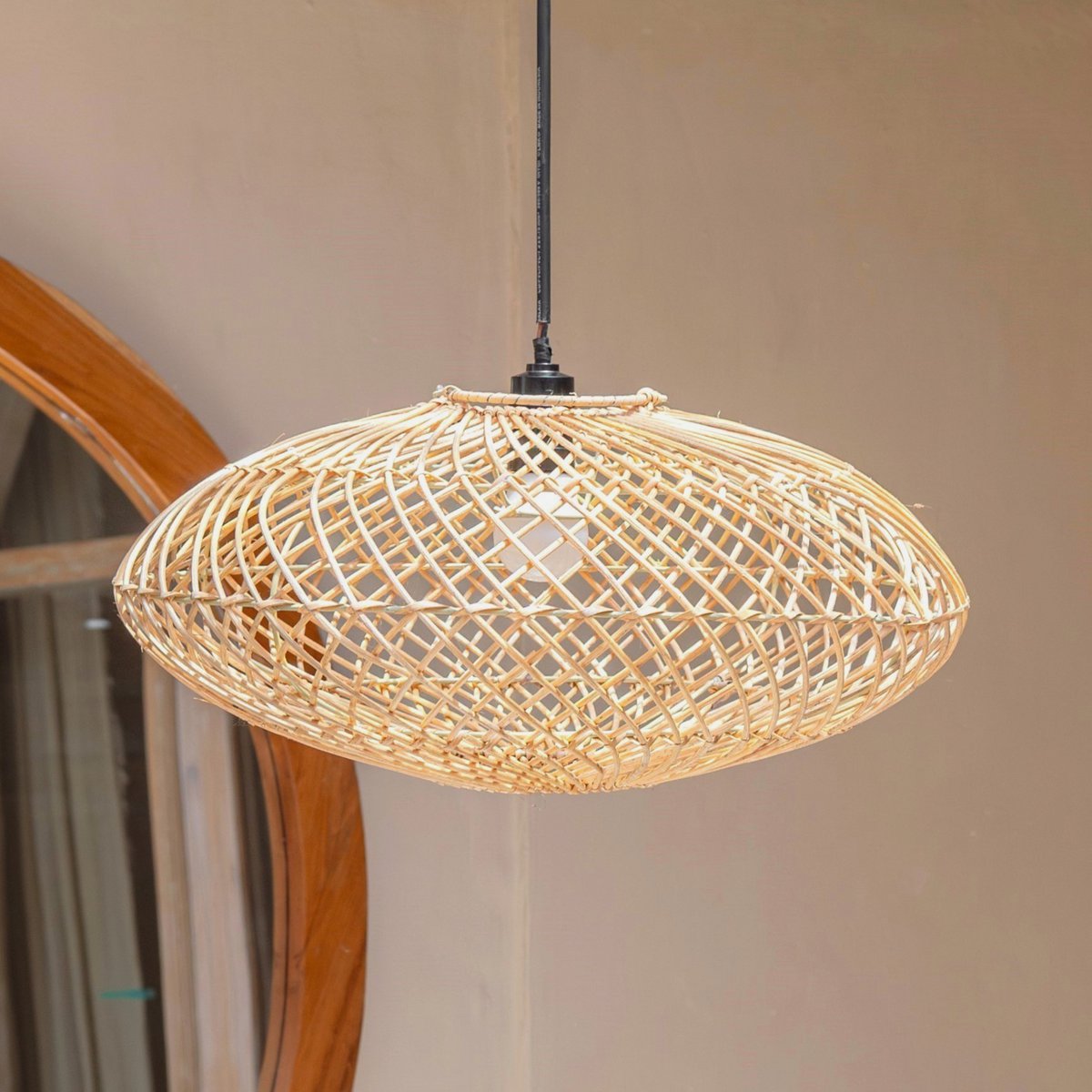 Rotan lampenkap-Boho hanglamp-(Ø 40 cm) arana