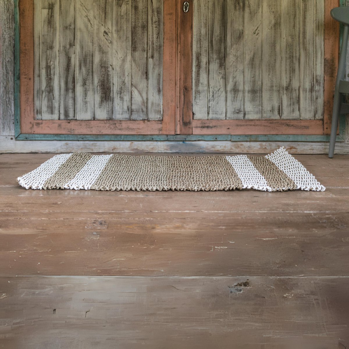 Zeegras tapijt 120x60 cm SEWU | Gestreept vloerkleed