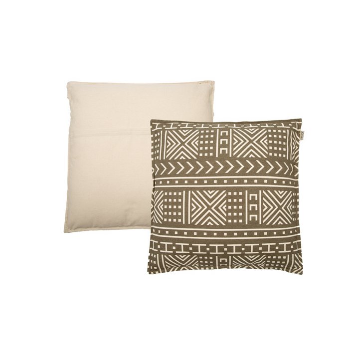 Kussen Mila taupe/gebroken wit 50x50