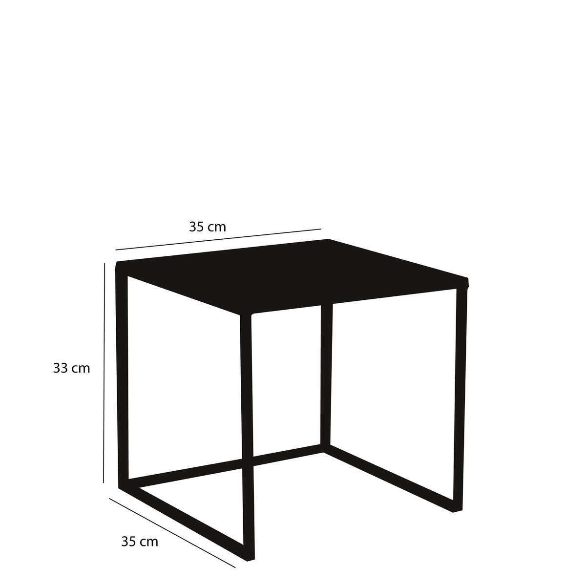 Goa Bijzettafel - Set van 2 - Metaal - Zwart