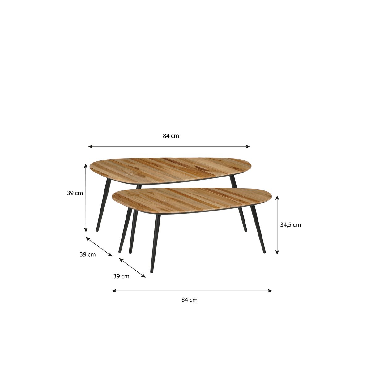Jailey Bijzettafel - Set van 2