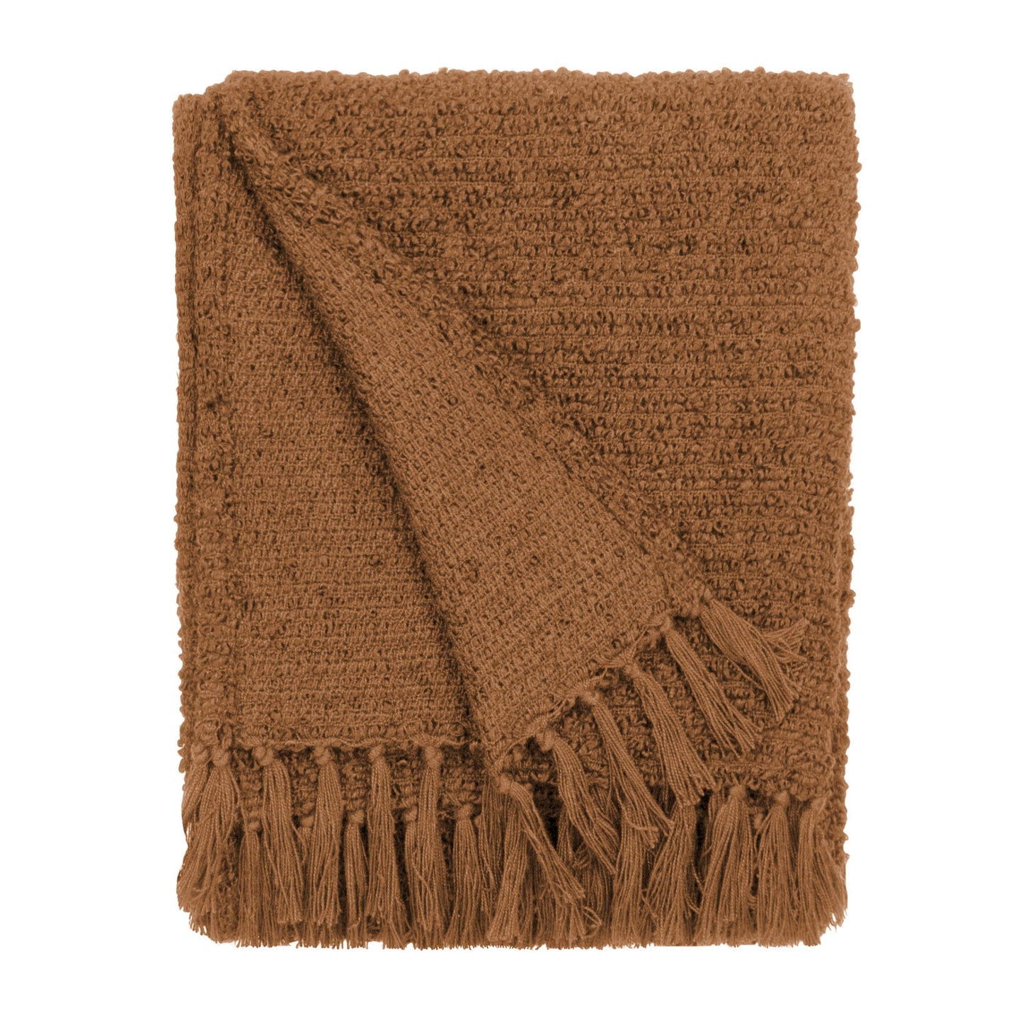Candar Boucle-plaid met textuur, gember