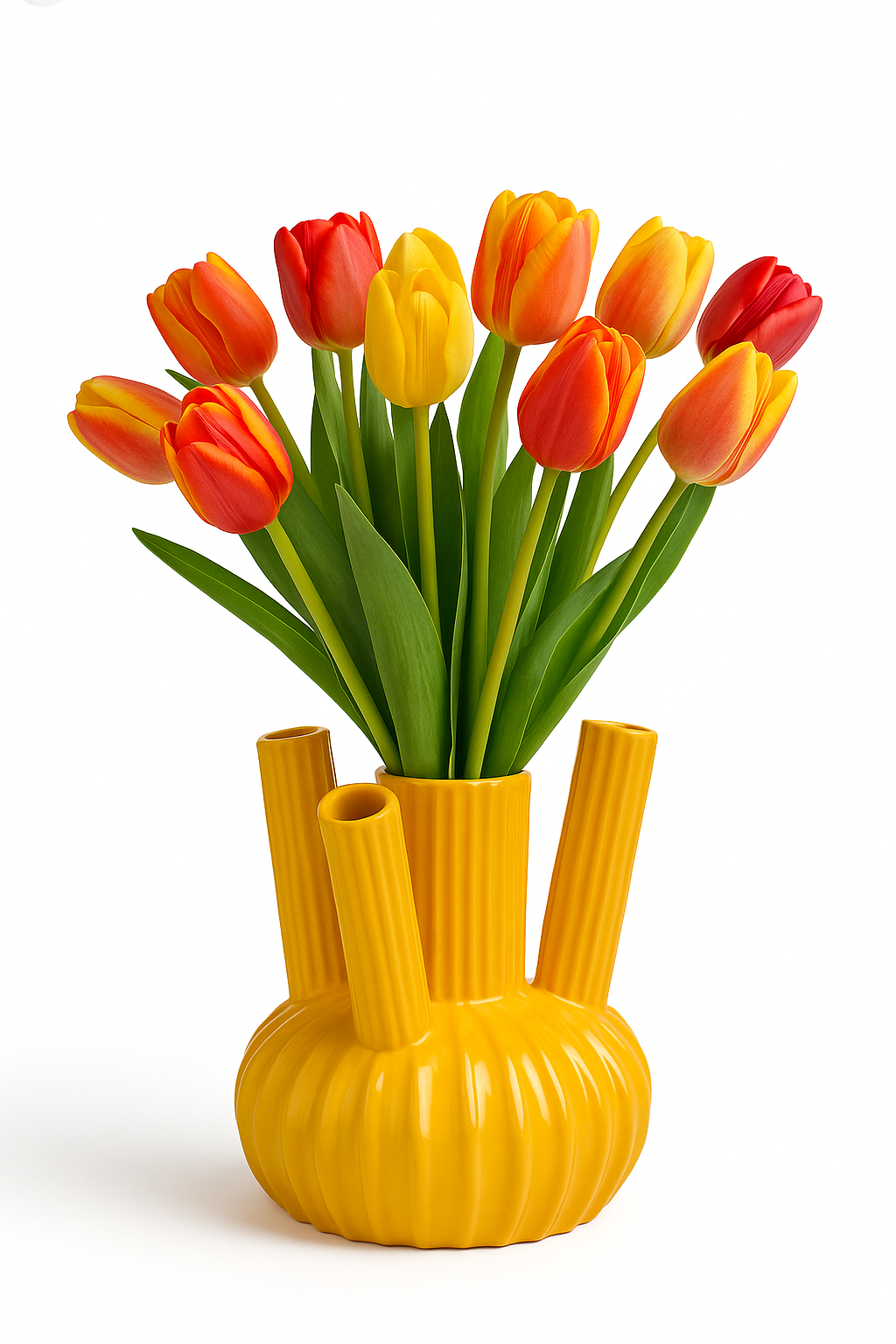 Felipe Tulpenvaas - H27 x Ø20 cm - Keramiek - Geel