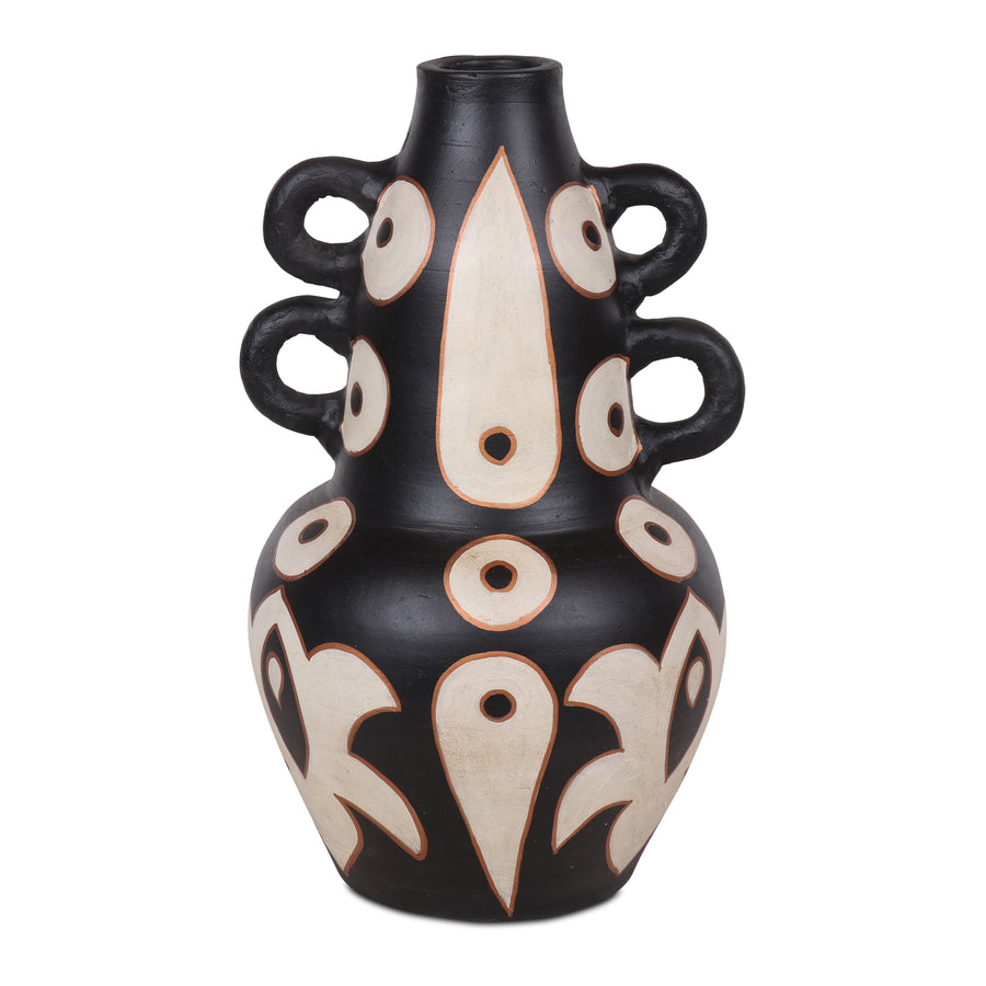 Vaas inheems terracotta dubbel oor
