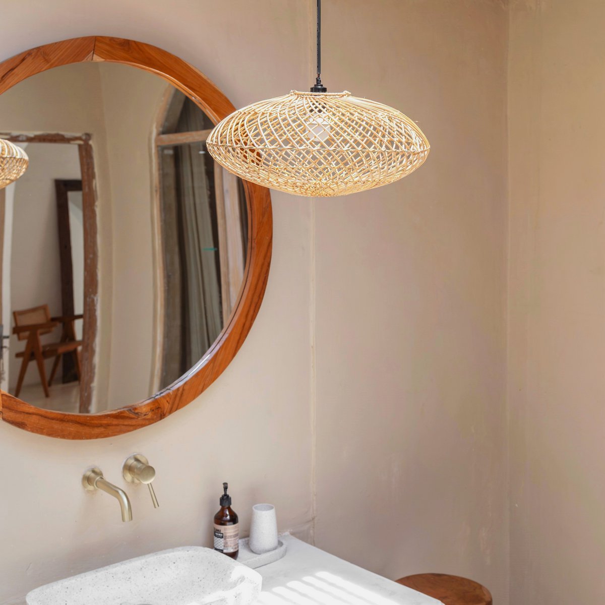 Rotan lampenkap-Boho hanglamp-(Ø 40 cm) arana