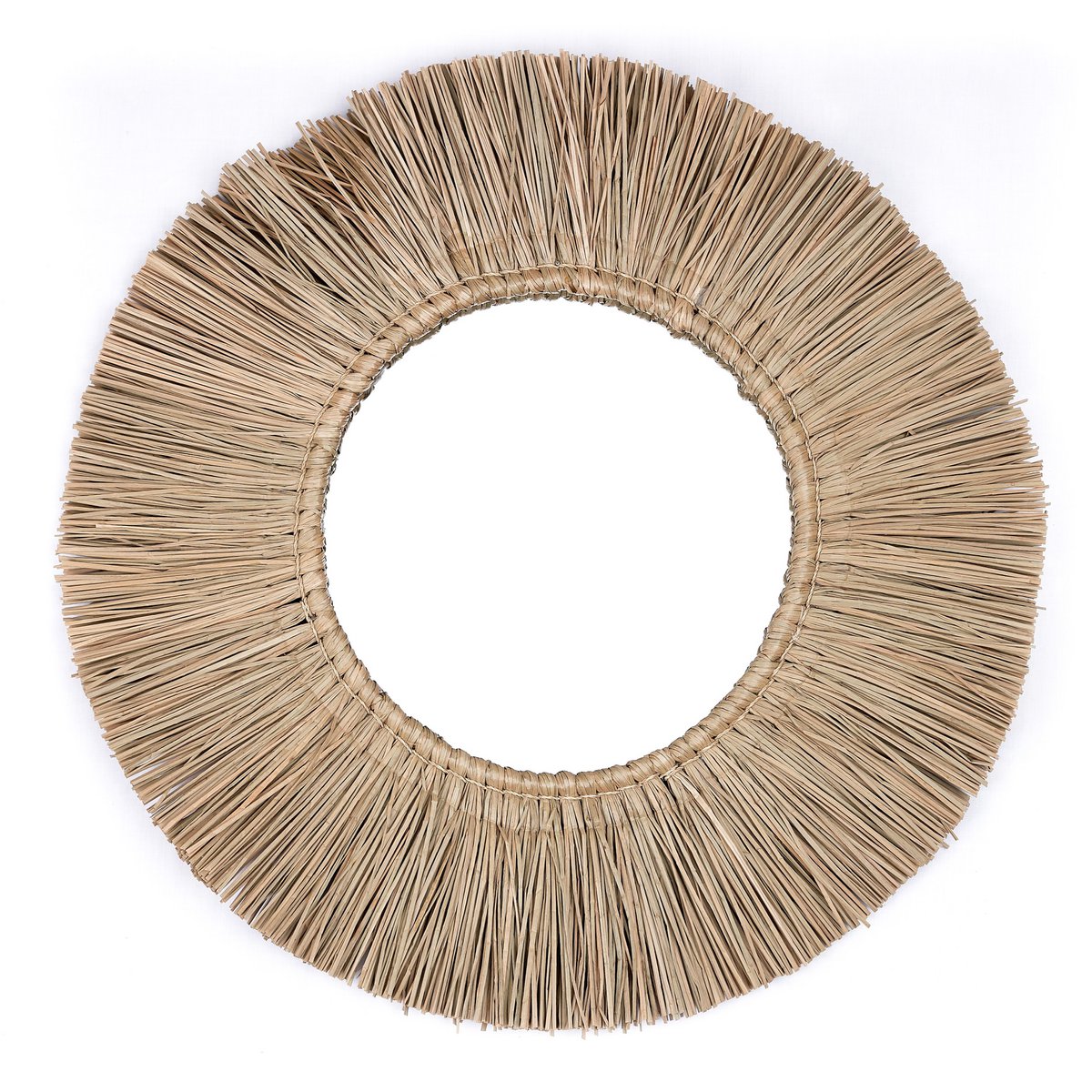 Wandspiegel van Zeegras Rond met 60 cm Diameter RIMBA
