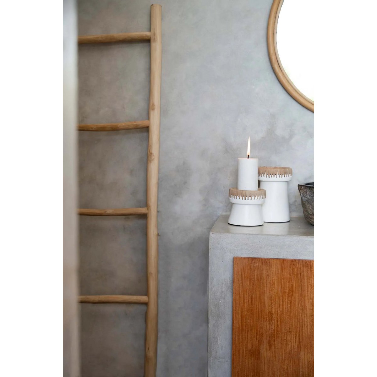 The Pretty Candle Holder - Wit Naturel - S