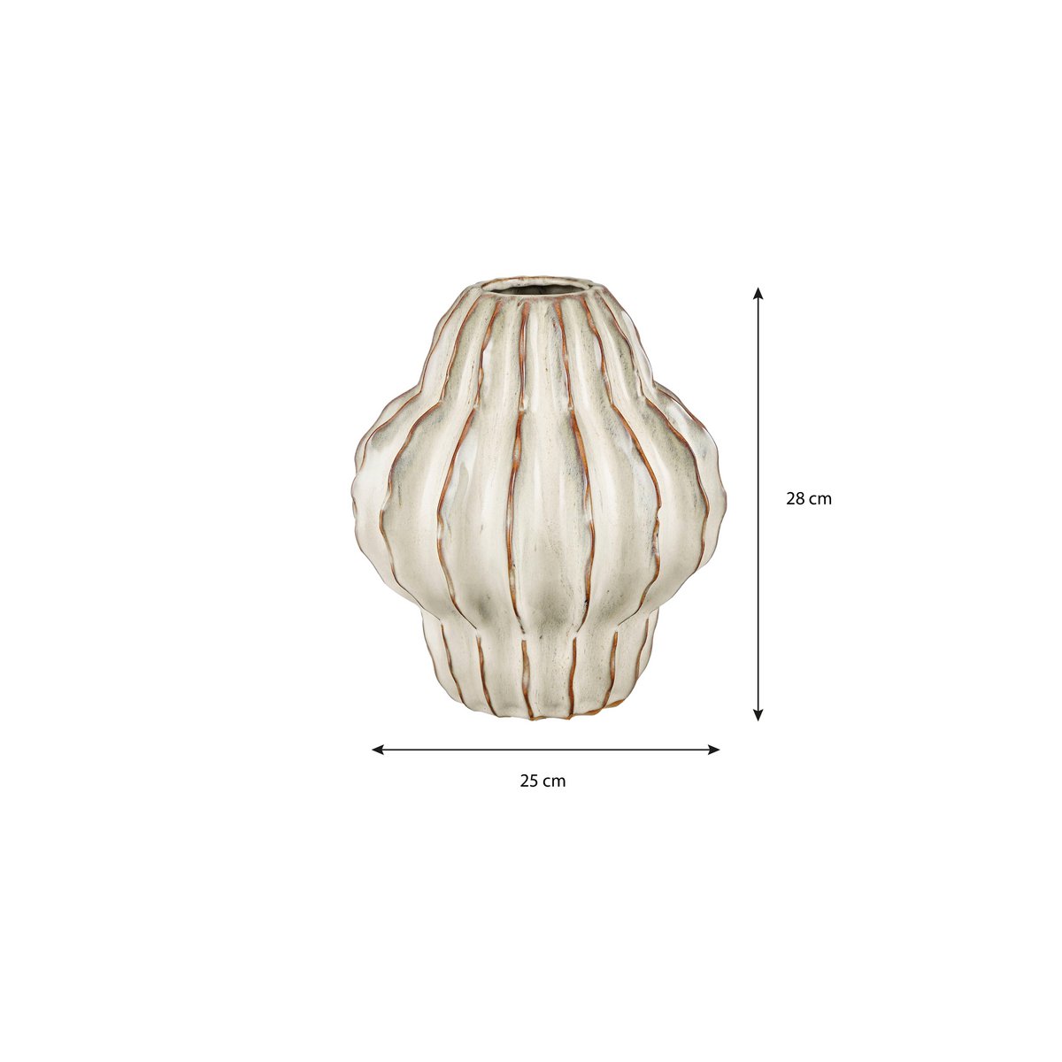 Altea Vaas - H28 x Ø25 cm - Keramiek - Off White