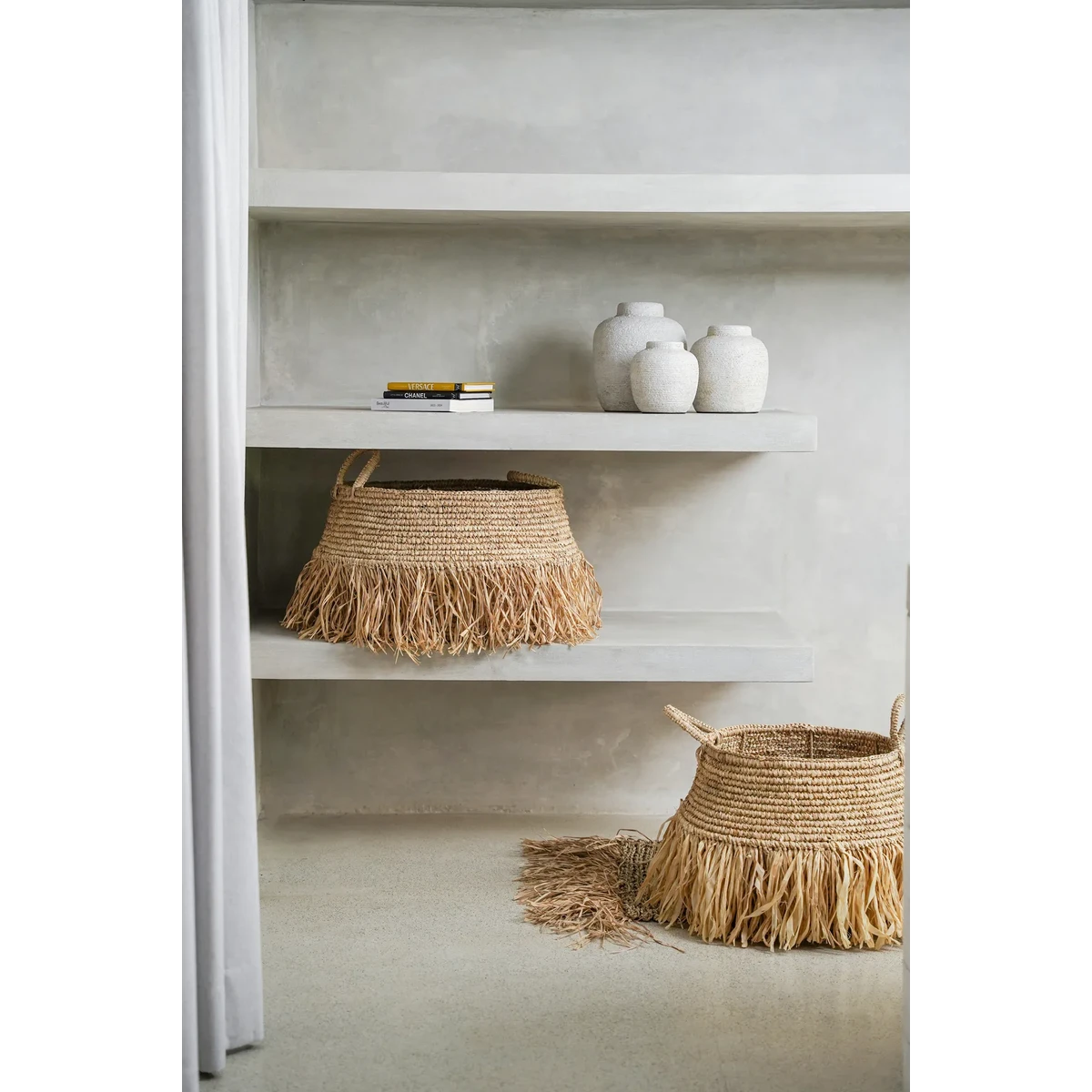 De raffia luxe manden - natuurlijk - M