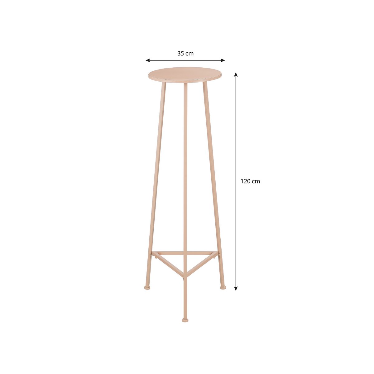 Adine Plantentafel - H120 x Ø35 cm - Metaal - Lichtroze