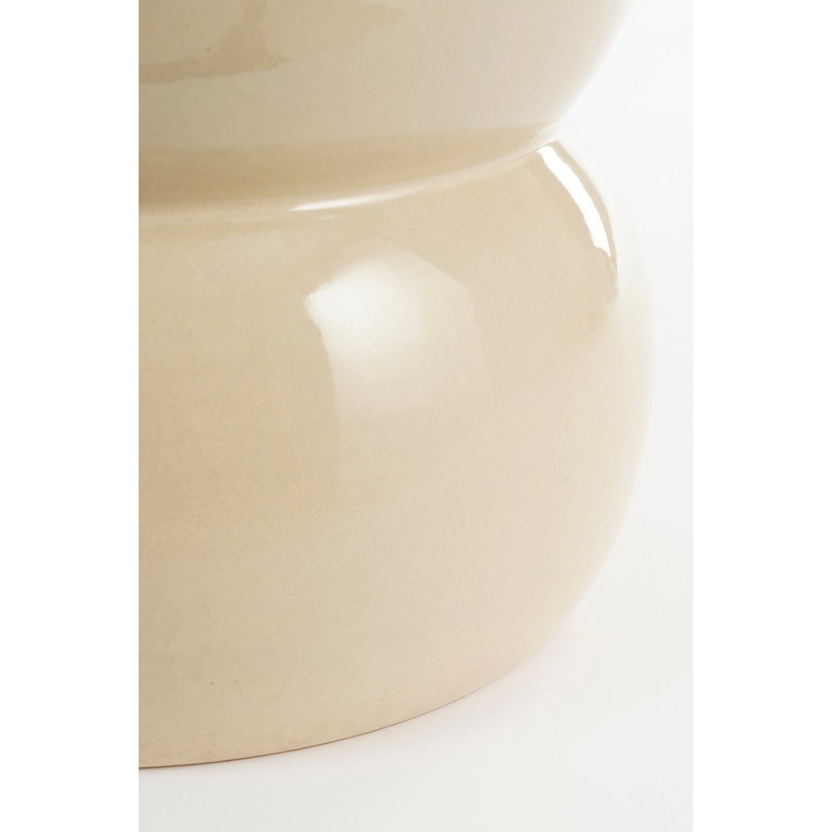 Vendi Bijzettafel - H40 x Ø35 cm - Keramiek - Crème