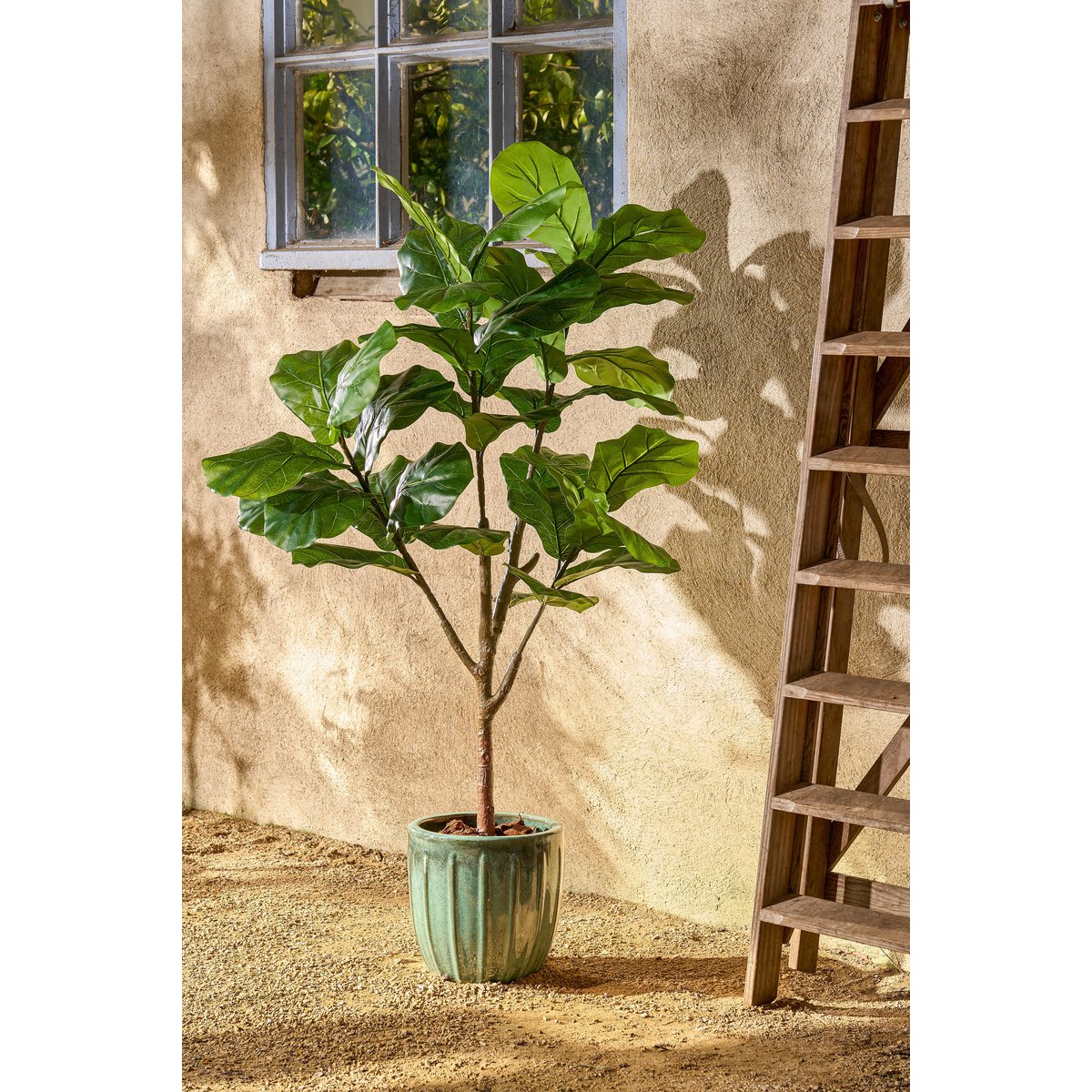 Ficus Lyrata Kunstplant in Pot - H150 x Ø50 cm - Groen
