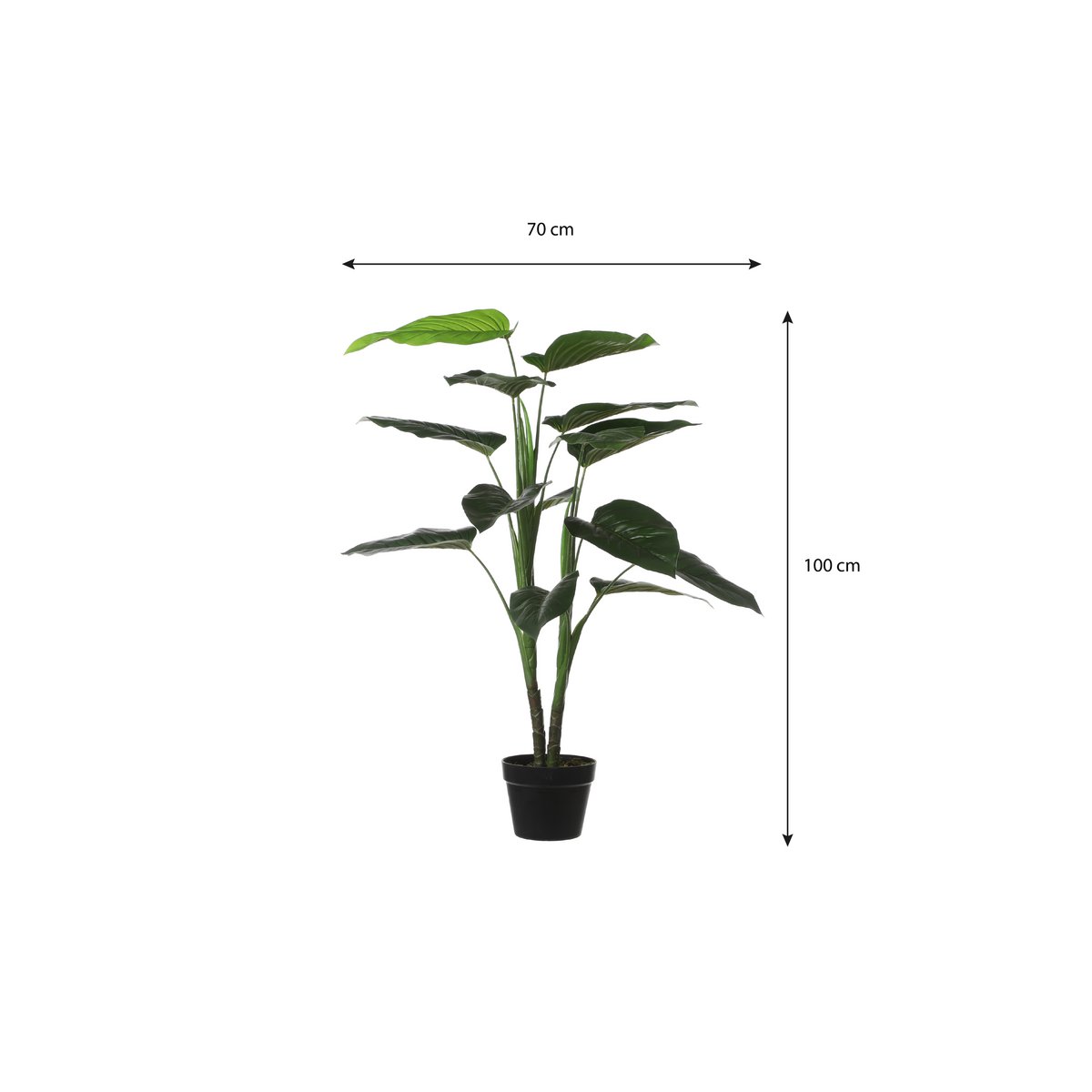 Philodendron Kunstplant - H100x Ø70 cm - Groen