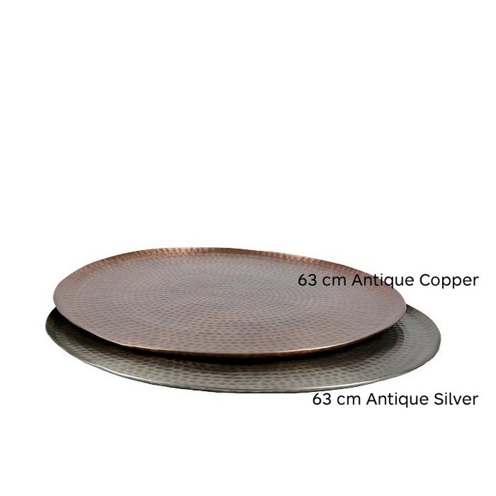 Rond Dienblad antiek koper 63 cm