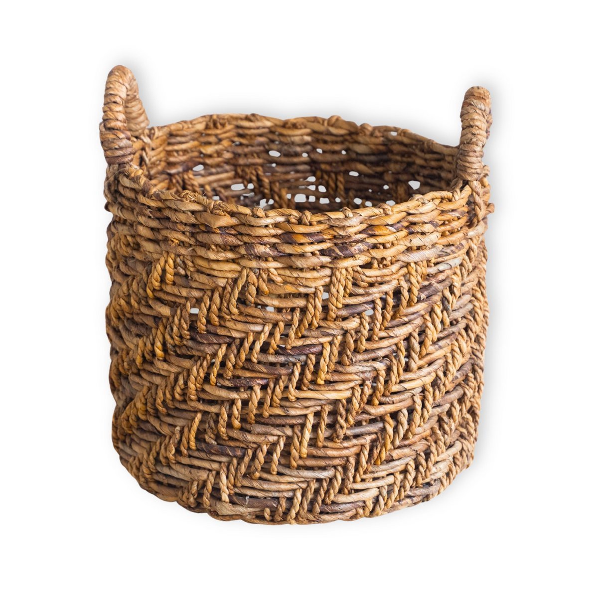 Boho rond geweven opslagmand (3 maten Ø 25/32/38 cm) Rinjani