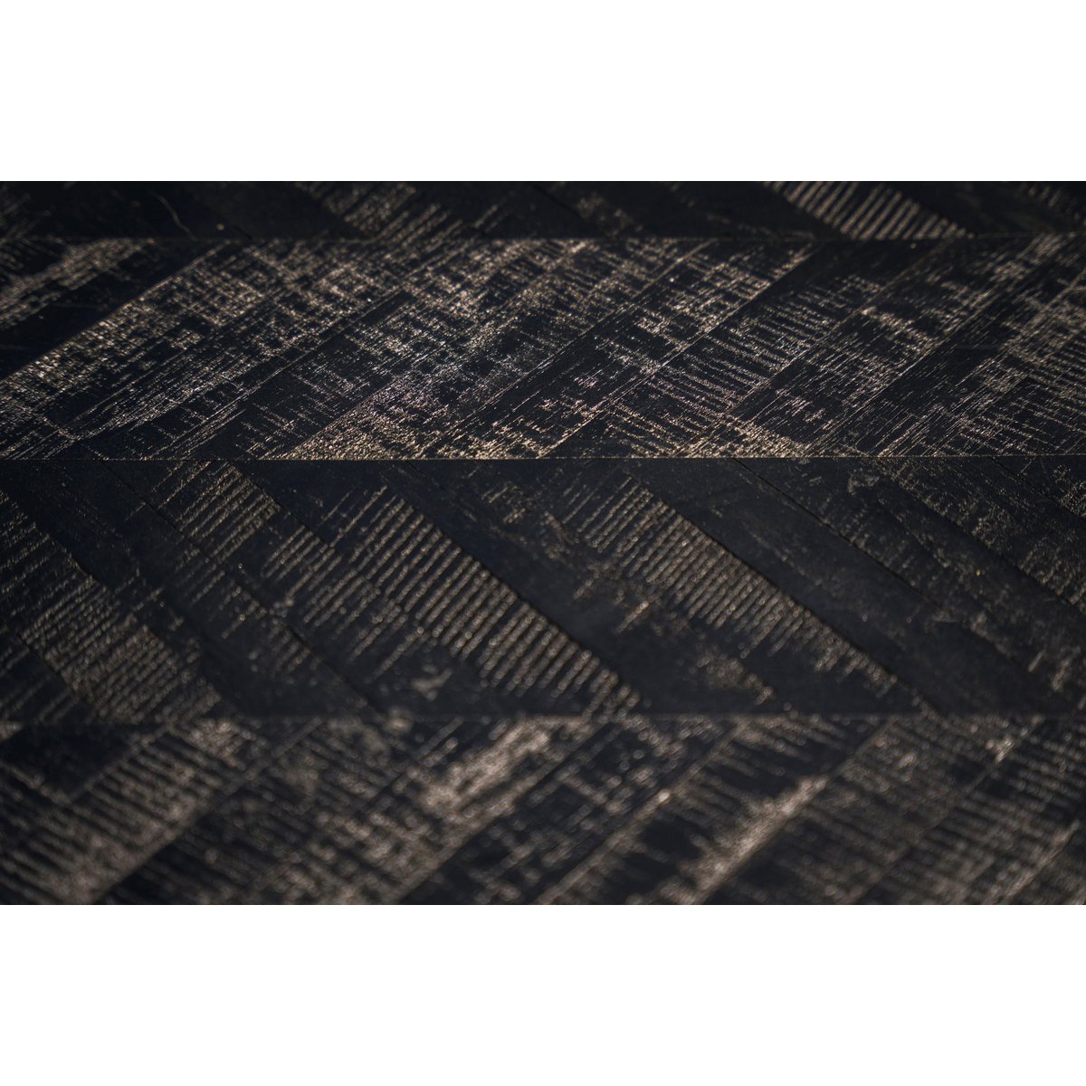De Herringbone Hoge Tafel - Zwart - 140 cm