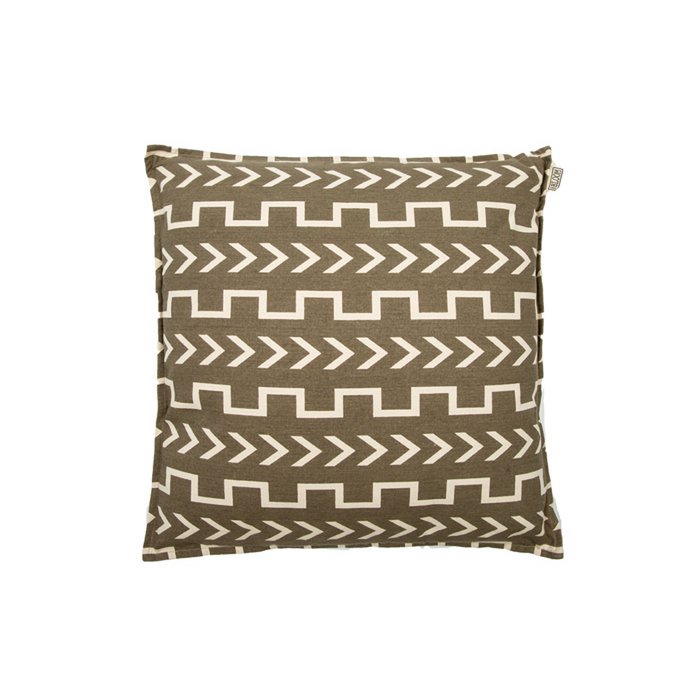 Kussen Emma taupe/gebroken wit 50x50