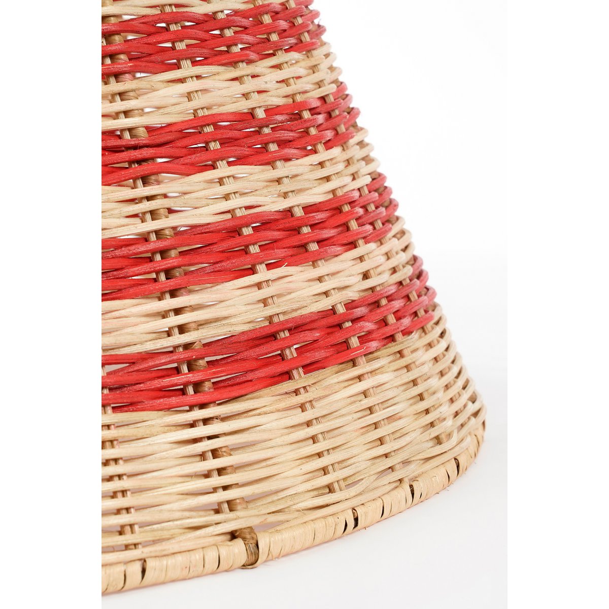 Kerstboomrok - H25 x Ø60 cm - Rotan - Beige, Rood