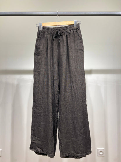 Tijdloze wijde Broek met Elastische Tailleband en Koord 100% Linnen