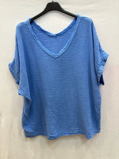 Katoenen Mousseline T-shirt – Luchtig & Comfortabel