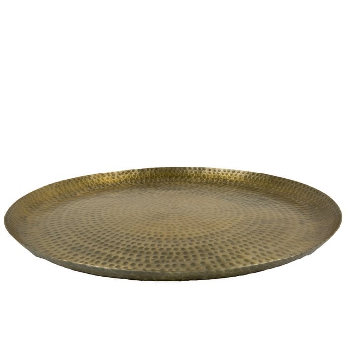 Rond Dienblad antiek goud 63 cm
