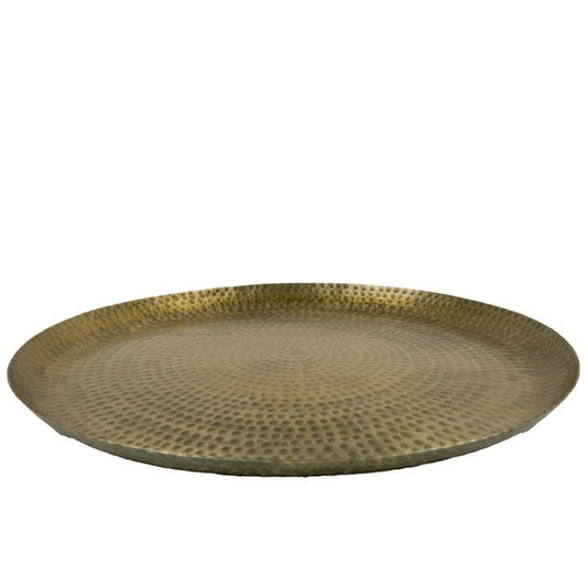 Rond Dienblad antiek goud 63 cm