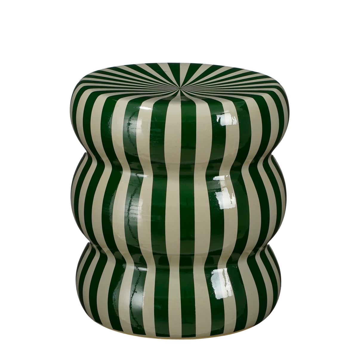 Skipper Bijzettafel - H40 x Ø35 cm - Keramiek - Groen