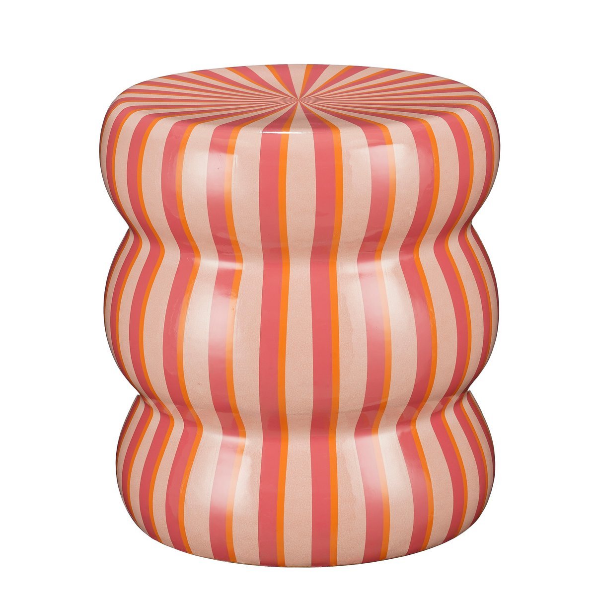 Skipper Bijzettafel - H44 x Ø32 cm - Keramiek - Roze, Oranje