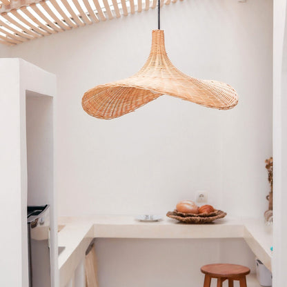 Rotanlamp SAYAN trechtervormige hanglamp (2 maten)