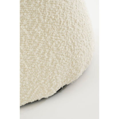 Poef met teddystof H46 x Ø49 cm - Off White