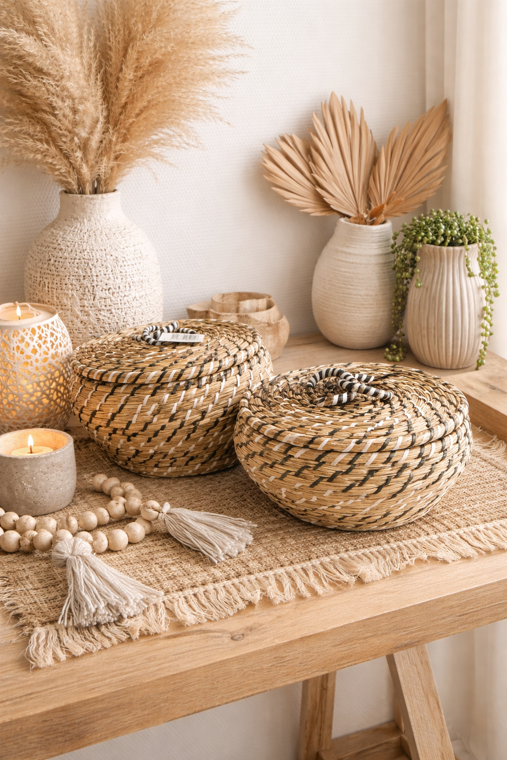 2-delige Manden Set met Deksel – Boho Style