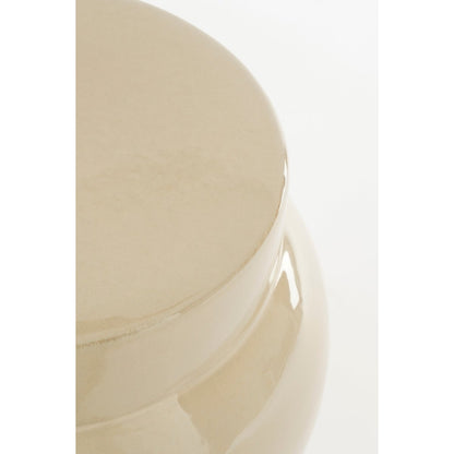 Vendi Bijzettafel - H40 x Ø35 cm - Keramiek - Crème