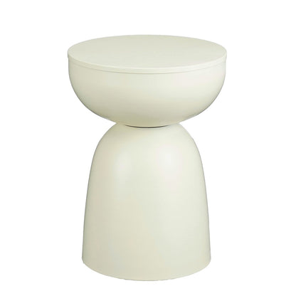 Elliot Bijzettafel - H45 x Ø32 cm - IJzer - Off-white