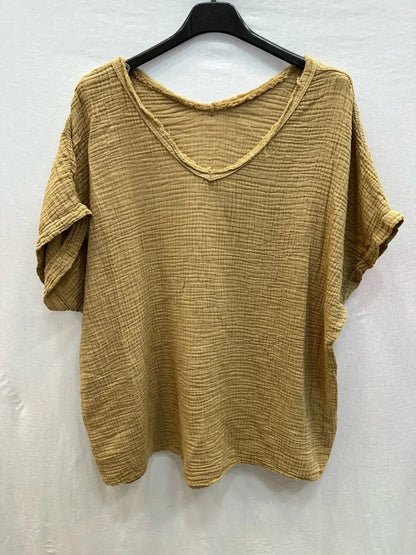 Katoenen Mousseline T-shirt – Luchtig & Comfortabel