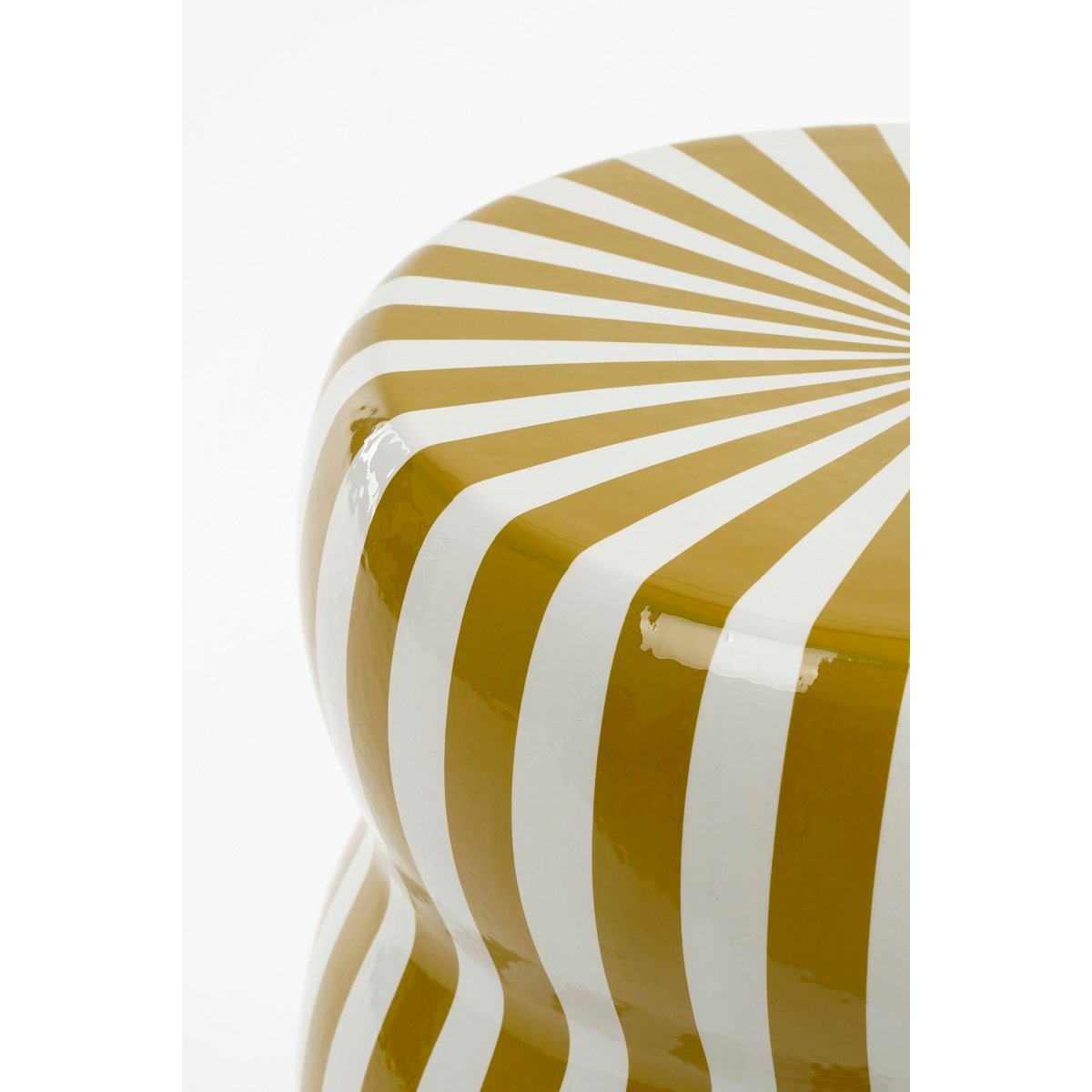 Skipper Bijzettafel - H44 x Ø32 cm - Keramiek - Crème, Oker