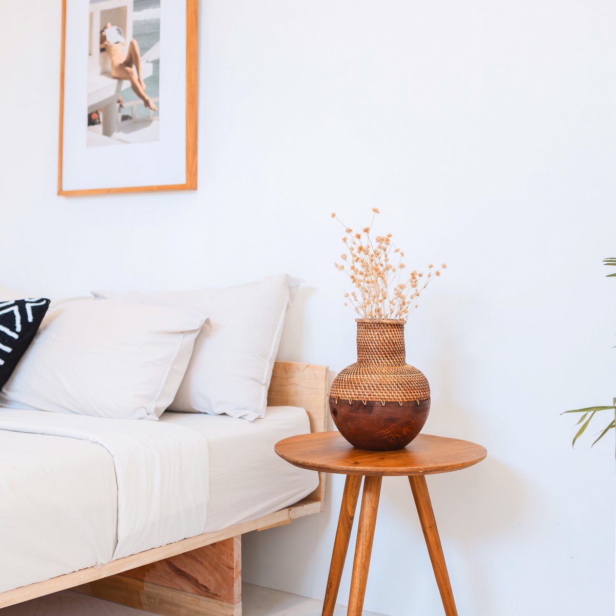 Rotan vaas – houten vaas  (Ø 22 cm) KAMARI bruin